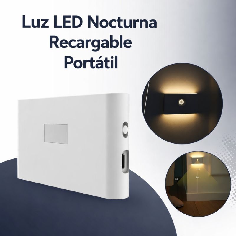 LumiHome | Luz Led Nocturna Recargable Portátil