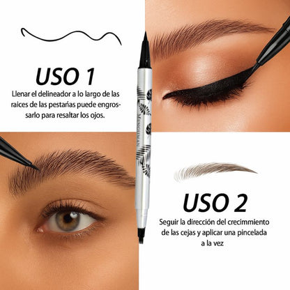 DualBrow | Plumón de 3 Puntas con Delineador Integrado