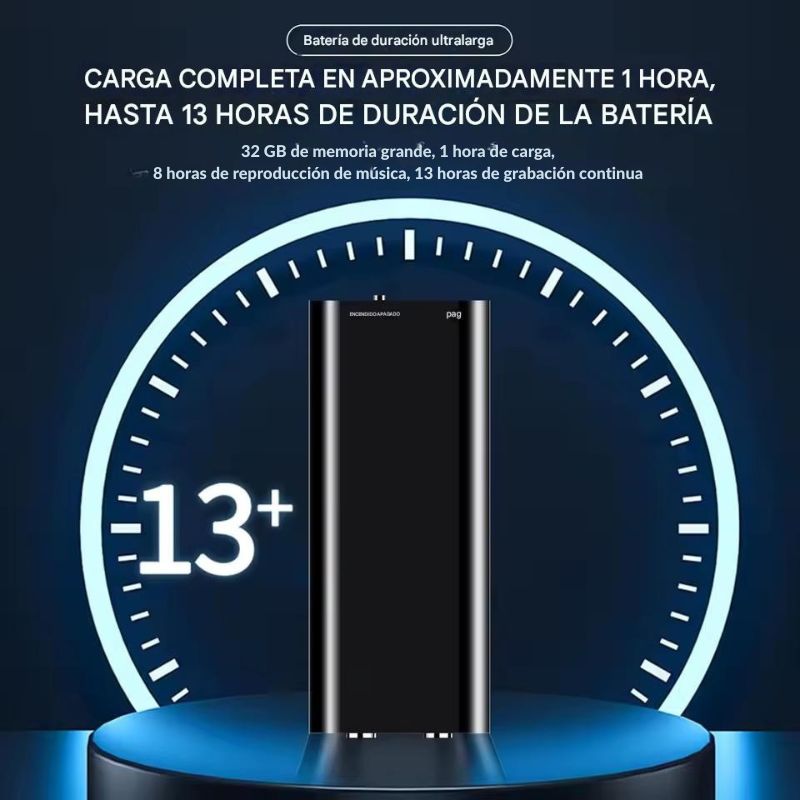 SmartVoice | Grabadora Portátil con 32 GB de Almacenamiento