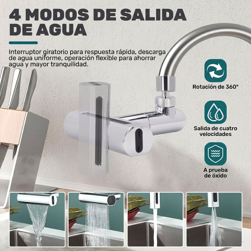 AquaMaster | Grifo 4 en 1 para Cocina con Rotación 360