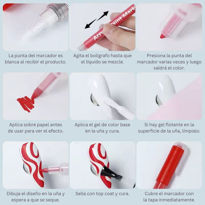 ArtNails | Bolígrafo de Pintura Acrílica para Uñas