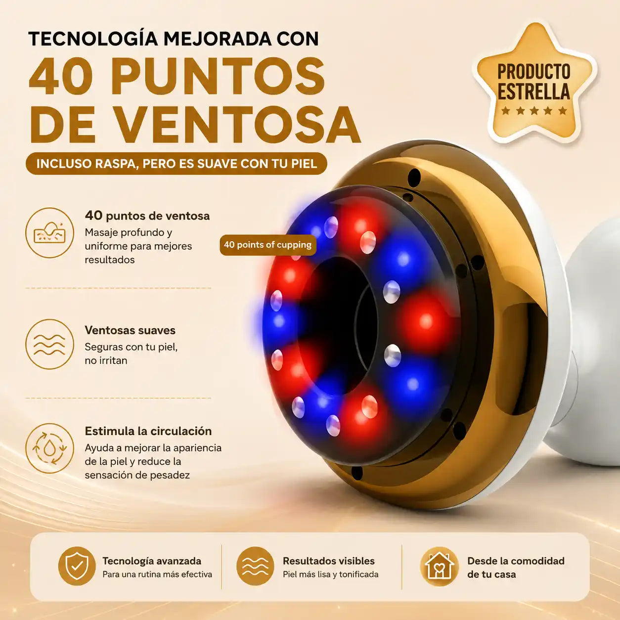 VeloCurve® Masajeador Anticelulitis Inteligente | Piel más lisa en solo minutos al día