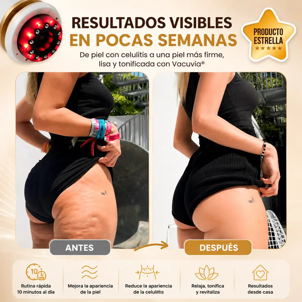 VeloCurve® Masajeador Anticelulitis Inteligente | Piel más lisa en solo minutos al día