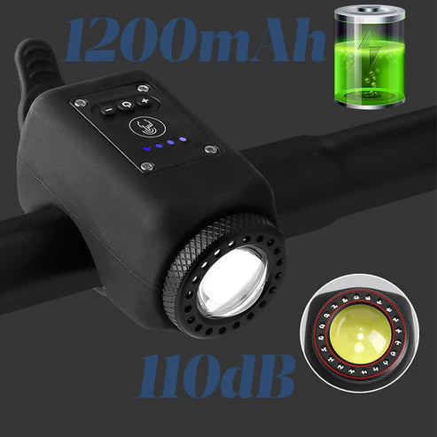 RideGuard™ | Bocina para Bicicleta con Linterna Impermeable