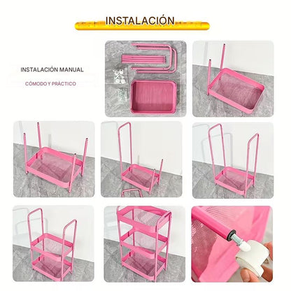 HomeCart | Carrito Estante Multiusos 3 En 1