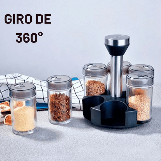Set Condiméntero Giratorio +6 Recipientes