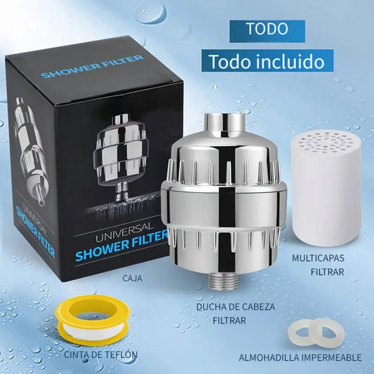 AquaClean | Filtro De Ducha con 15 Capas para Eliminar impurezas